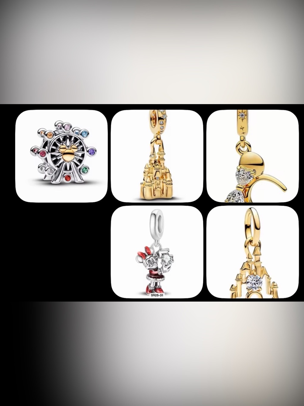 Pandora style Disney charms bundle (5 pieces)